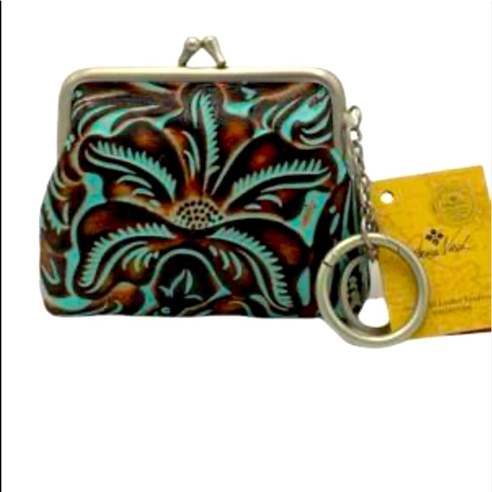 Patricia Nash Large Coin Purse Borse Turquoise